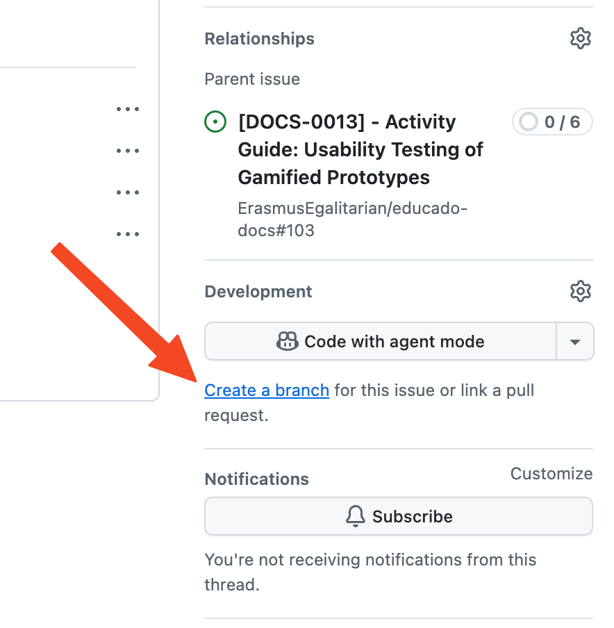 GitHub create a branch